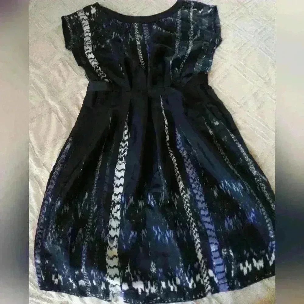 BeBop Capped Sleeve A-Line Dress with Waist Tie, Size Medium